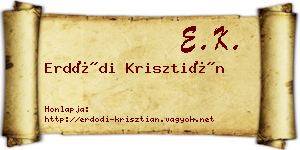 Erdődi Krisztián névjegykártya